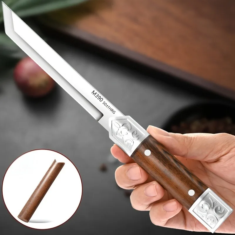 2PCS Portable knife kitchen steak knife cutting knife barbecue knife stainless steel straight knife household slicing knife