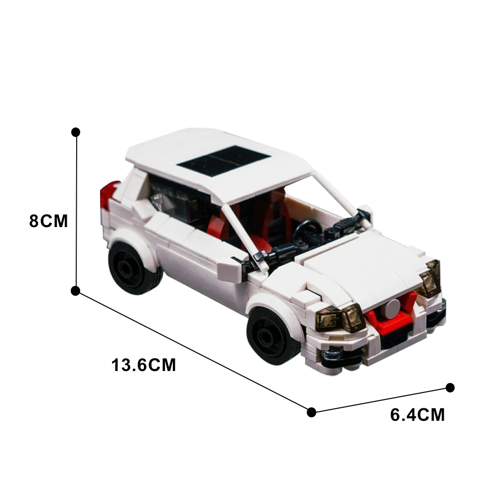 Gobricks MOC-Ensemble de Nuit de Construction pour Enfant, Voiture de Course sur Route, Golfs GTI Mk5, Célèbre Vitesse, Smile, Urgence, Modèle Brique, Jouets, Cadeau Garçon