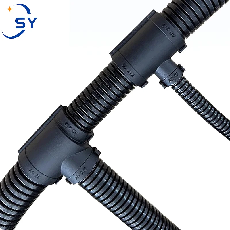 1Pcs Plastic Corrugated Hose T-type Openable Automotive Harness Tie Reducer Shunt Tee Cable Line Shunt AD13-10-13 AD21-13-16