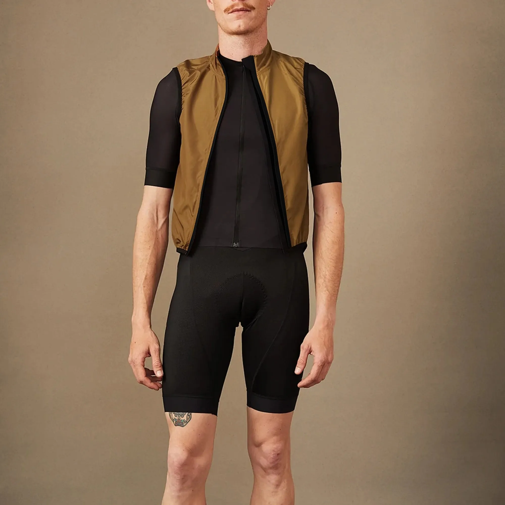 

Riding Jacket Waterproof Windproof Breathable Open Sleeve Design Lightweight Durable Double Zipper Back Mesh Panel for Cycling