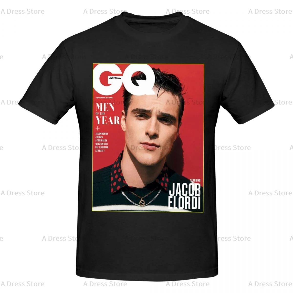 

Cool Jacob Elordi Film Men's cotton round neck T-shirt,Oversized print Casual Large Size Tee Shirt