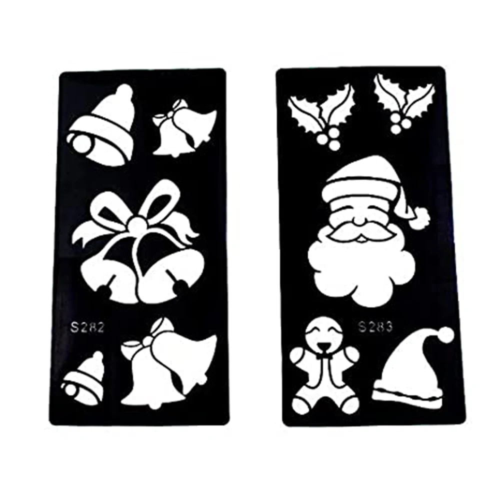 6 Pcs Christmas Temporary Tattoo Stencil Henna DIY Body Art Stickers Template Xmas Wedding Tools Stencils