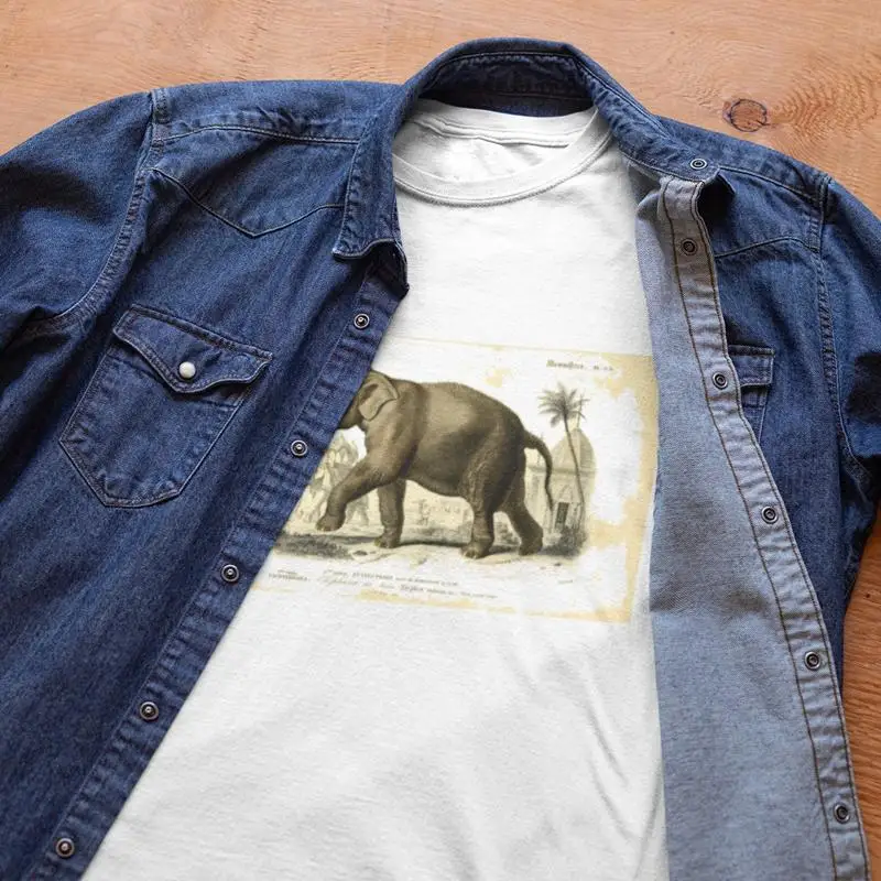 Indian Elephant Drawing T Shirt Art Retro Painting