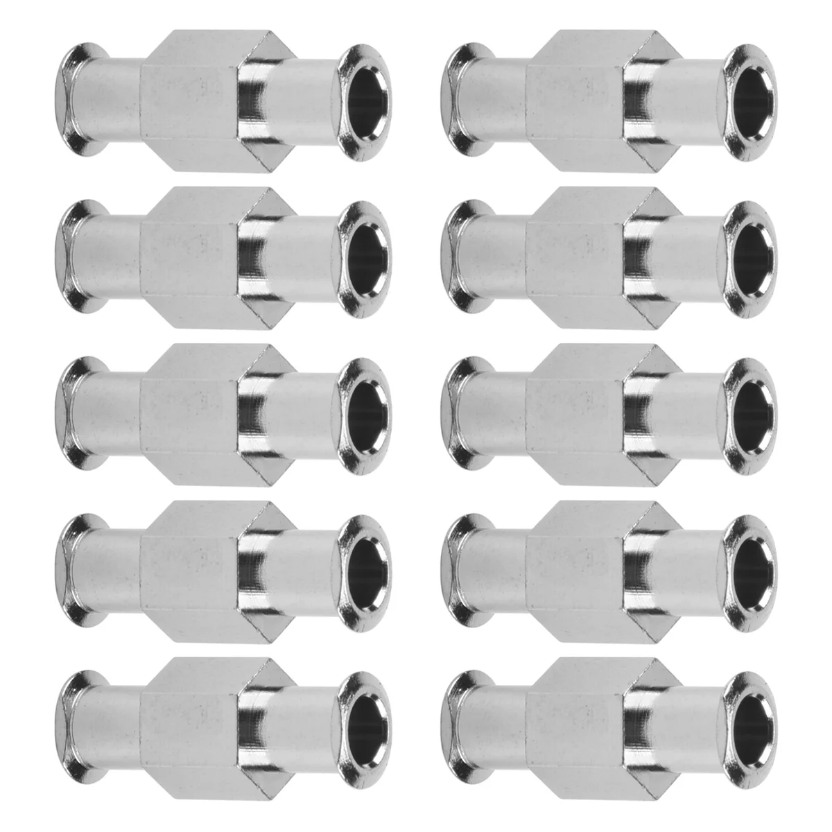 10Pcs Coupler Luer Syringe Connector Metal Double Joints Luer Lock Adapter Coupler for Pneumatic Parts