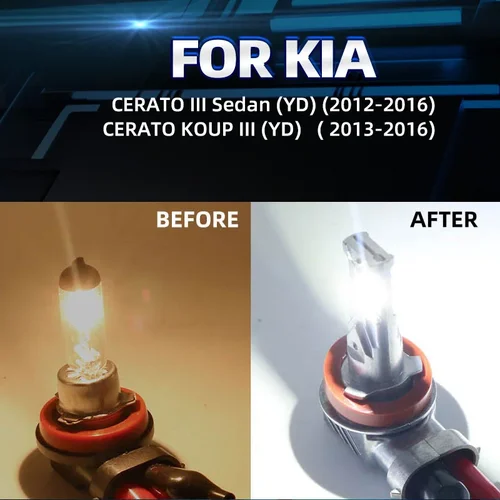 Imagen 2 del producto Luces LED antiniebla delanteras para coche, bombillas de doble color, conmutadas, blancas y amarillas, para Kia Cerato Koup 3 YD 2012, 2013, 2014, 2015, 2016, 2 piezas