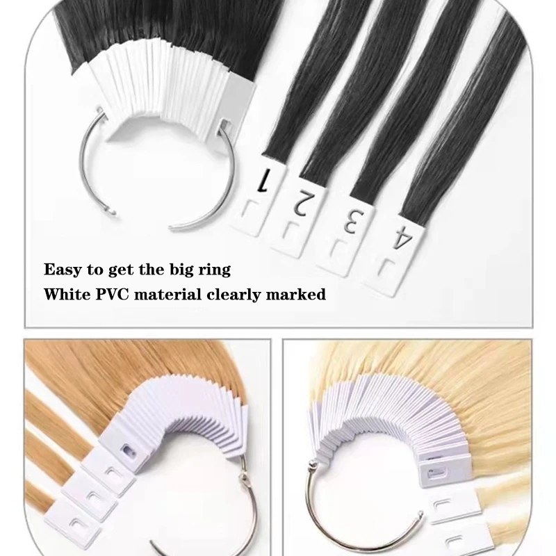 30Pcs/set Hairdresser Dyeing Practice Swatches White Hair Color Rings Card Hair Charts For Hair Dye Salon Hairdressing.~