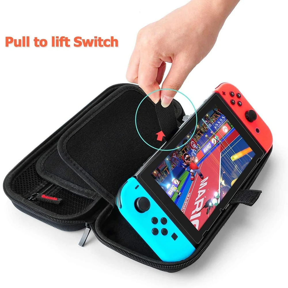 Портативный чехол NS для переноски, совместимый с Nintendo Switch OLED, сумка для хранения, Жесткий Чехол для Joycon, аксессуары для игровых картриджей