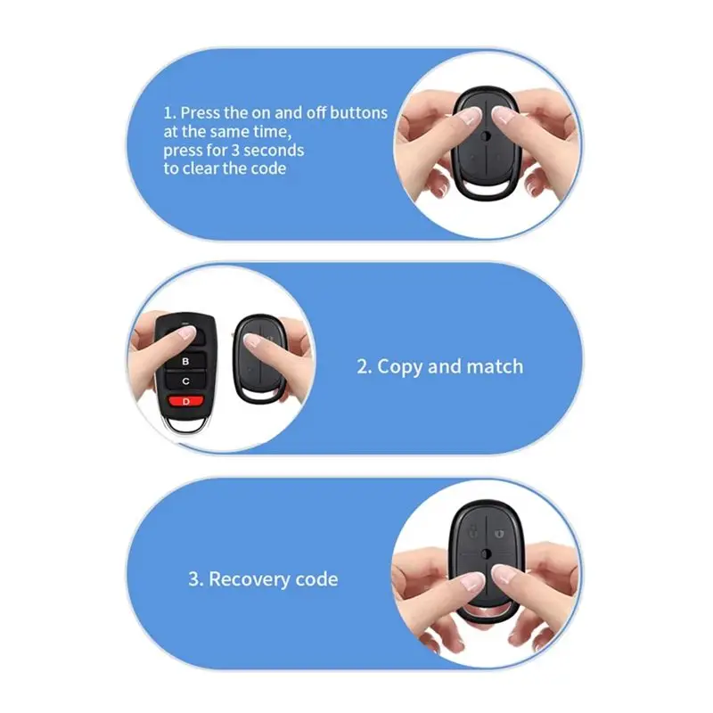 B76B Wireless Copy Remote Controller 433MHz Universal Remote Control Duplicator Clone for Garage Door Gate 10PCS