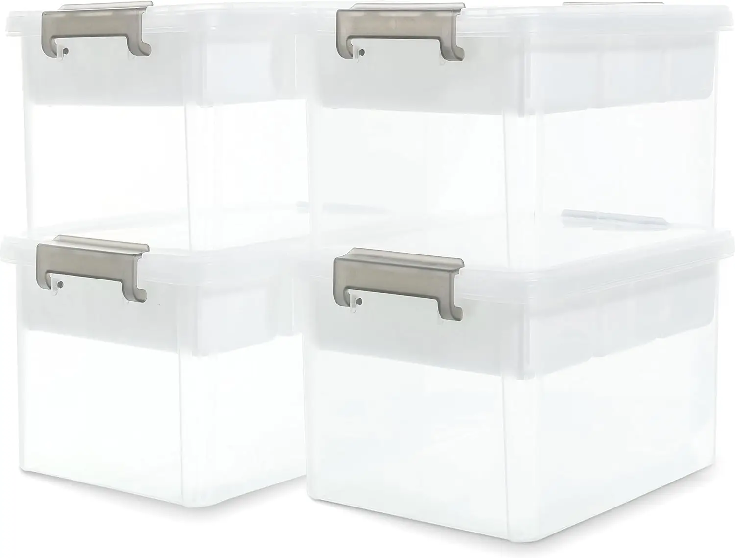 

17 QT storage box with detachable tray, closet organizer, and transparent storage container, 4 packs