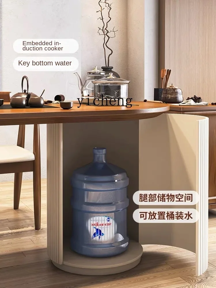 solid wood balcony small tea table acrylic tea table living room reception integrated tea table
