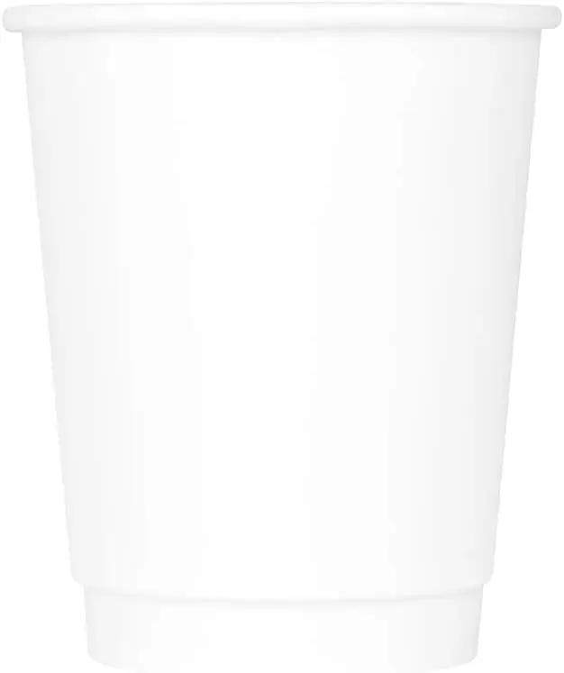 

8 oz Double-Wall Insulated Coffee Cup [500 Count] White Disposable Paper Hot Cup - Rolled Rim for Hot Beverages, 80mm (C-KIC5