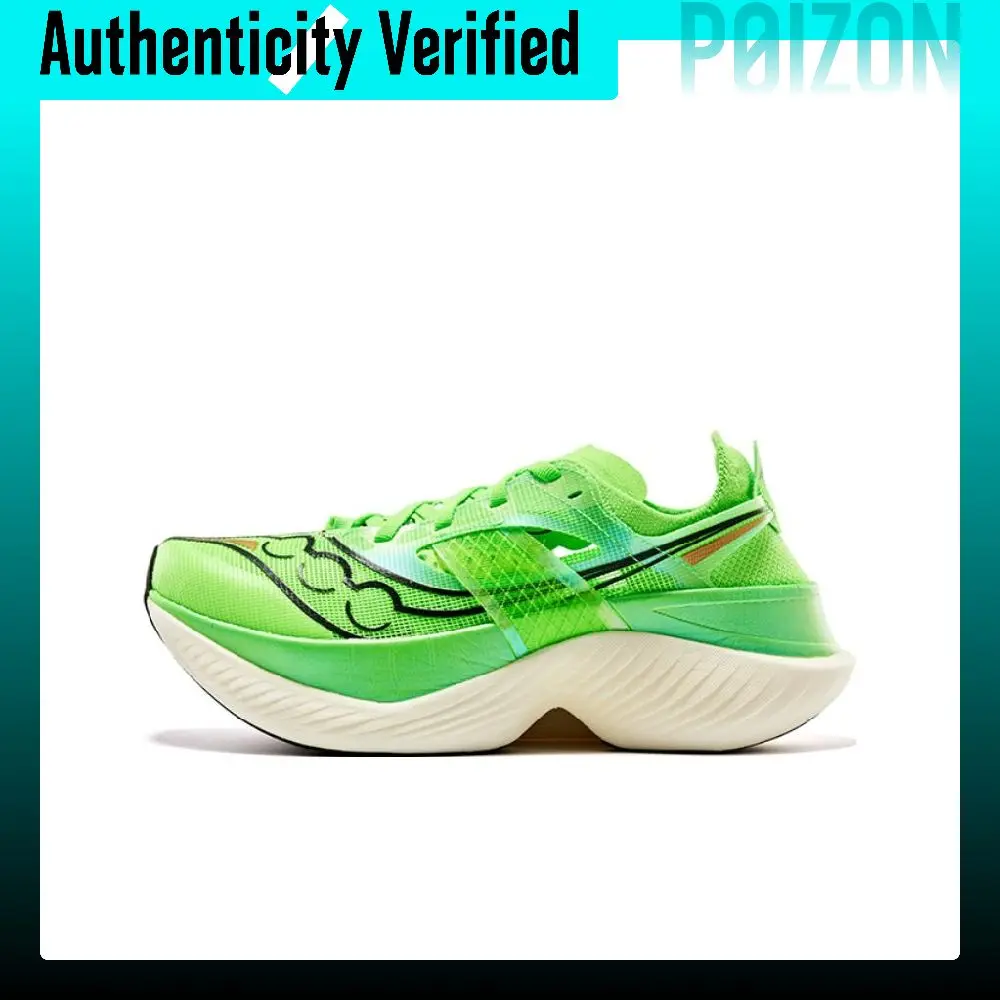 Saucony Endorphin Elite Wing Cushioning Slip Resistant Abrasion Resistant Low top Running Shoes Unisex Green S20768-30