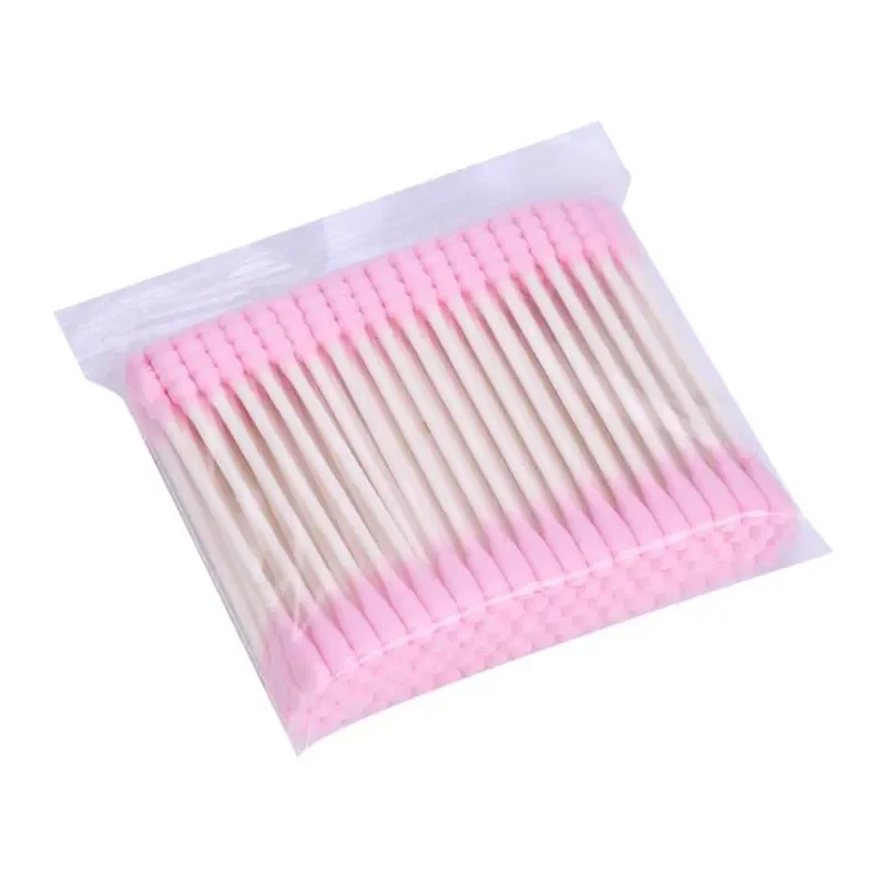 100Pcs Disposable Double Head Cotton Swab Buds Tip Wood Sticks Cosmetic Nose Ear Cleaning Makeup Tools Cotton Swabs