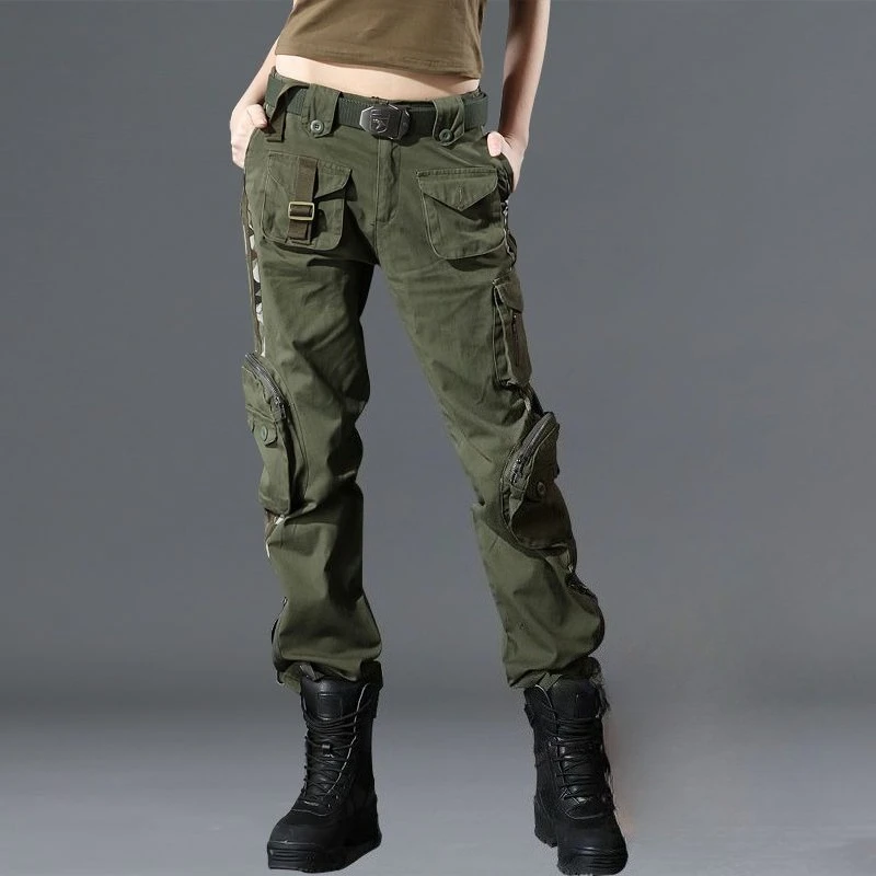 

New women's slim fit motorcycle camouflage pants high waist slim fit pants street style fashion outdoor hiking