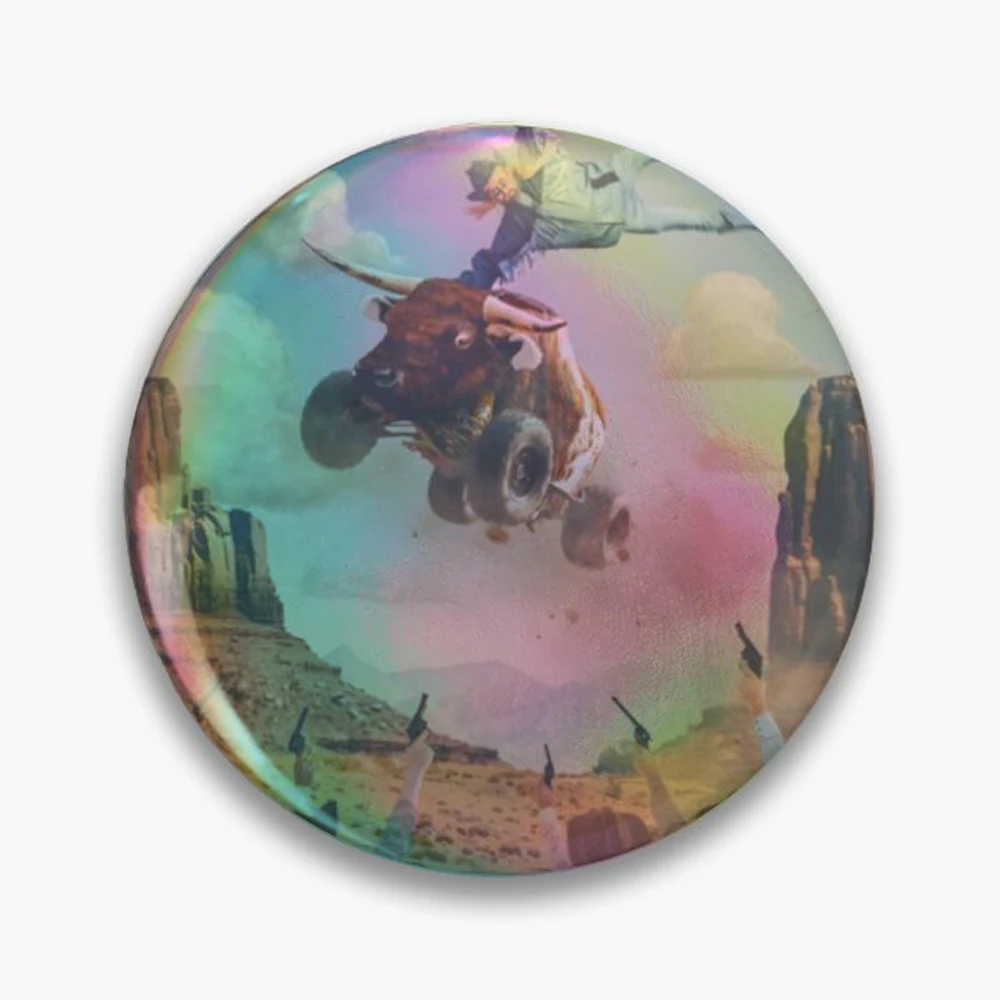 Everything is fine Pin Holographic Star Heart Pin Brooches Laminated Button Fashion Accessory