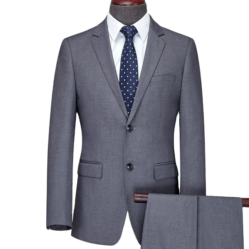 Factory direct wholesale fashion men's suit grey color formal business suit hot selling