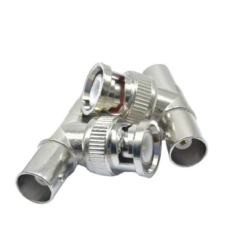 2/5/10pcs BNC T-type Connector Adapter Splitter Coupler 1 BNC Male To 2 BNC Female Video CCTV Jack Plug Transmission Cables C5