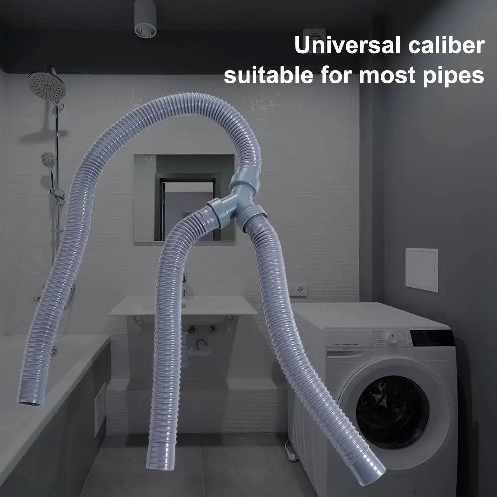 Thicken Y-type Double-slot Sewer Pipe Waste Water Outlet Durable Three-way Drain 30mm Foldable Y Hose Connector Pipe