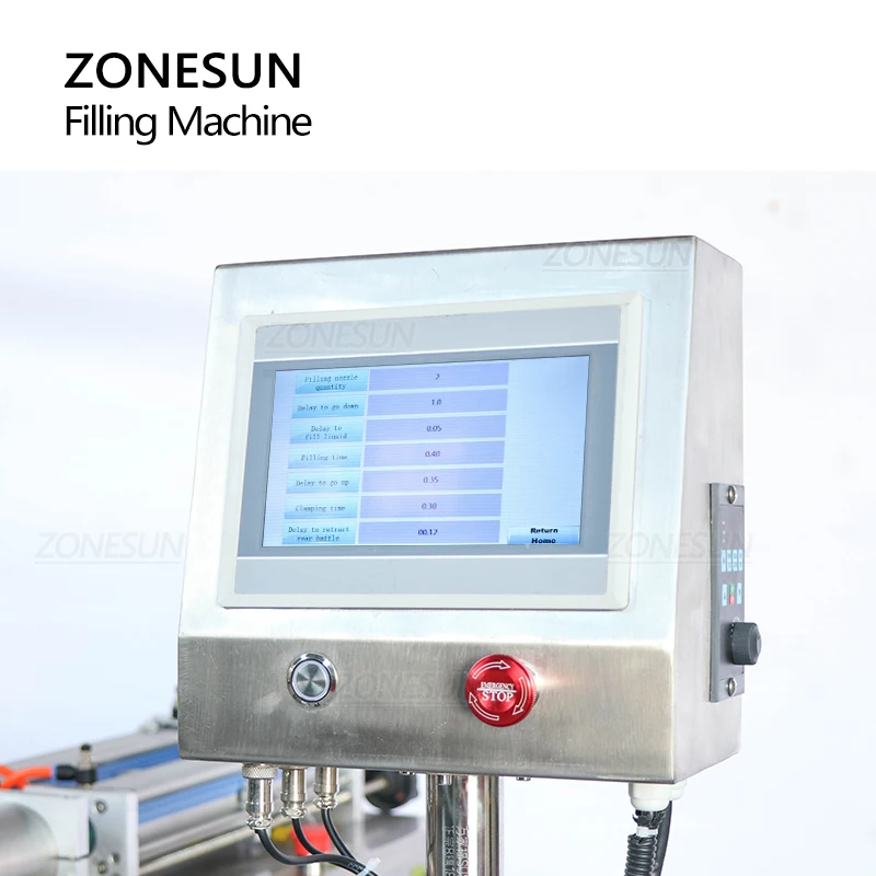 ZONESUN Filling Machine Automatic 12 Heads Water Beverages Bottle Liquid Filler Cosmetics Diaphragm Pump Production Line