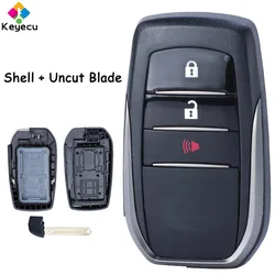 KEYECU Smart Remote Control Car Key Shell Case Cover With 2+1 3 Buttons Fob for Toyota Hilux 2015 2016 2017 2018 2019 2020 2021