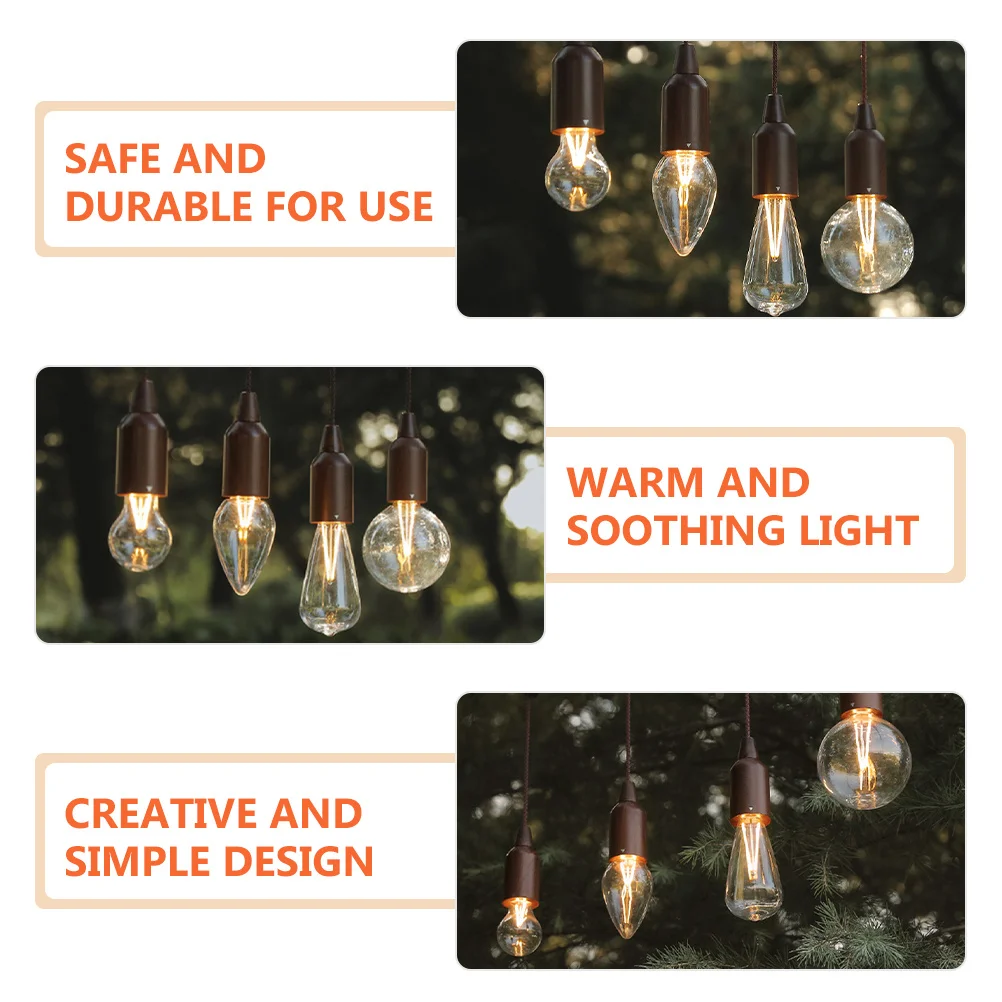 Tent Lamp Rope Hanging Lamp Portable Outdoor Camping Light Powered Vintage Style Hanging Tent Light for Camping Supply