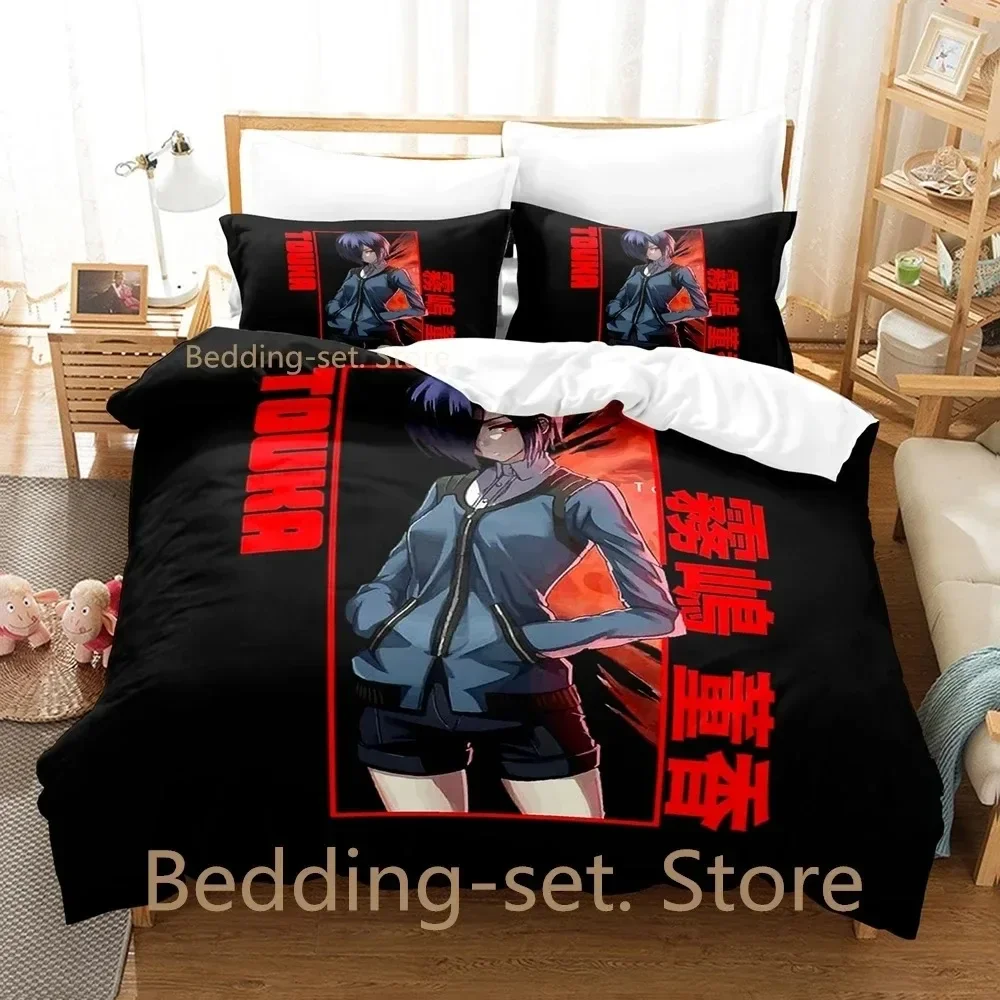 3D Cartoons Tokyo Ghoul Touka Kirishima Bedding Set Single Twin Full Queen King Size Bed Set Adult Kid Bedroom Duvet Cover Sets