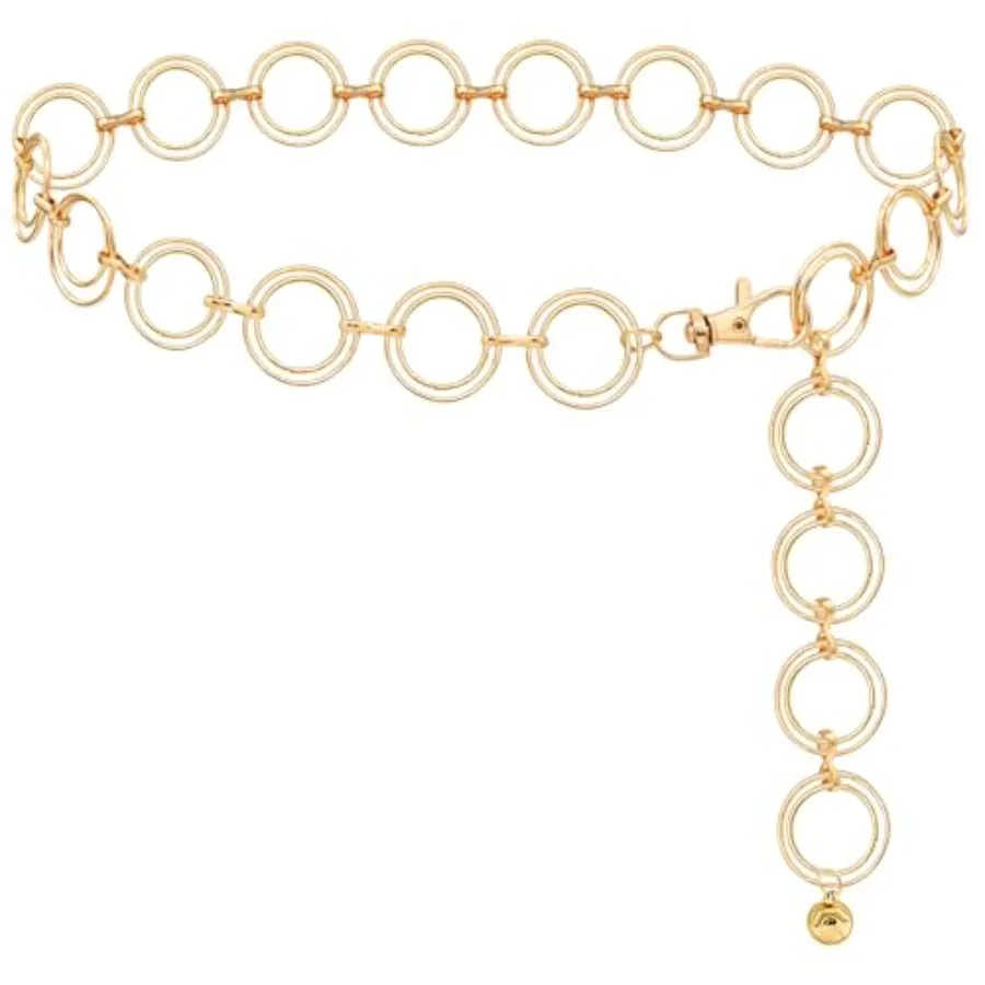 

LIMHOO Metal Waist Chain for Women Chunky Belly Link Chain Belt for Dresses