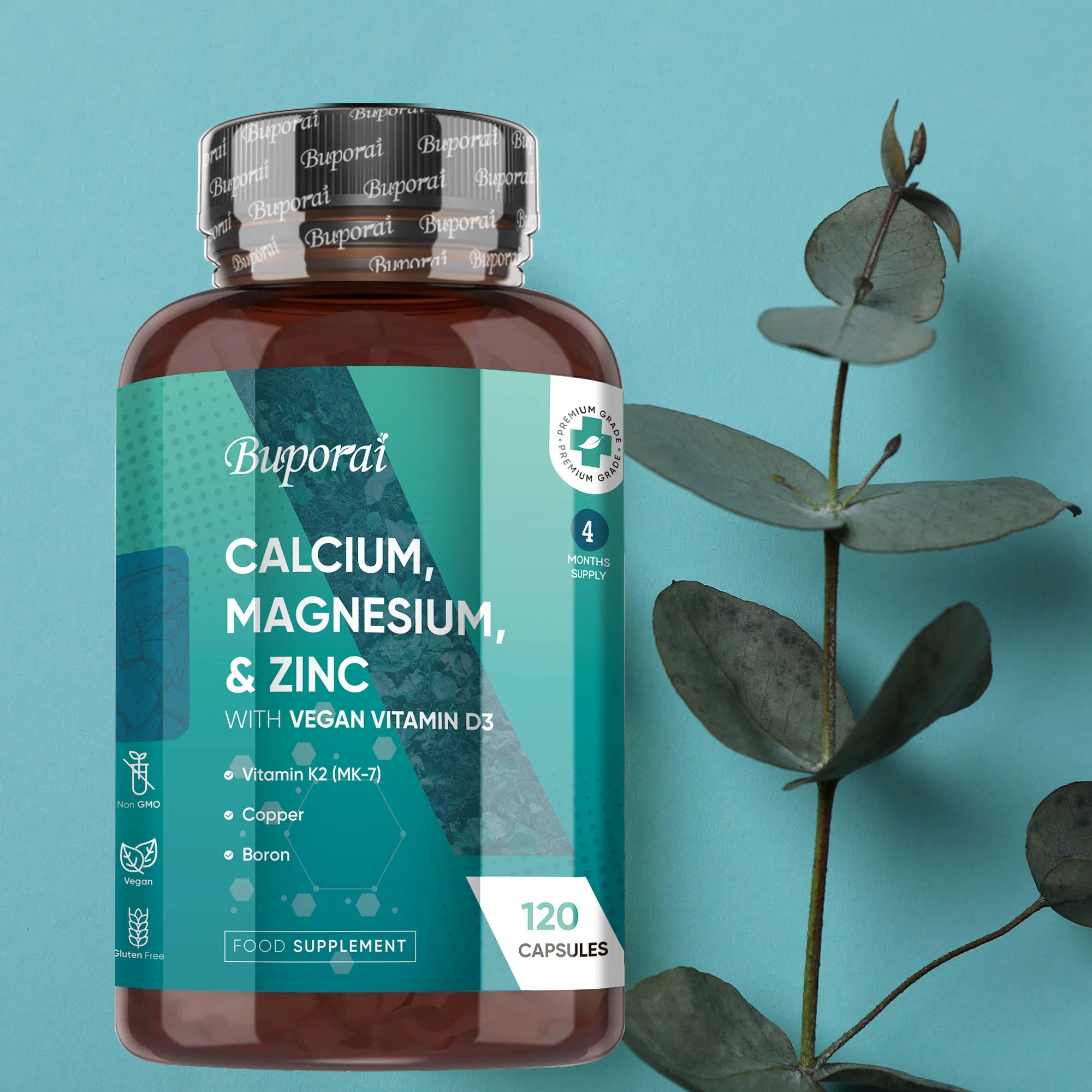 

Calcium, Magnesium, Zinc and Vitamin D Supplement - Promotes Energy Metabolism, Maintain Muscle Function and Bone Health