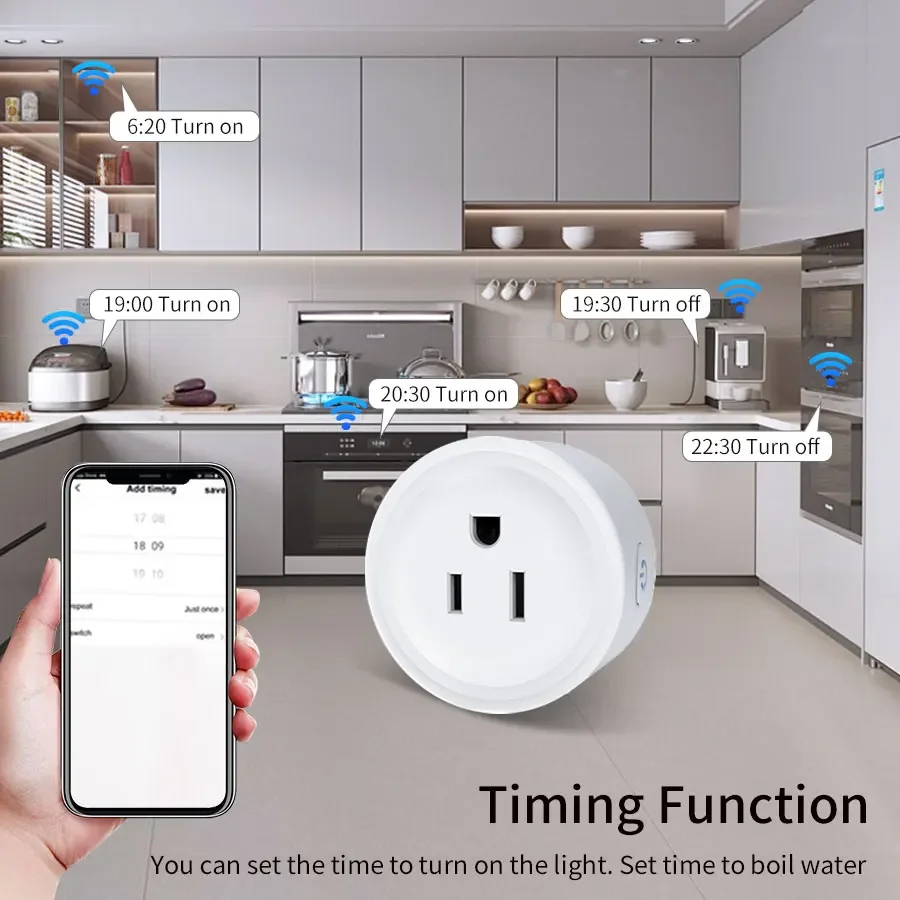 1 PC Cozylife WIFI US Smart Socket 10A APP Timer On/Off Alexa Google Home controllo vocale decorazione domestica integrata intelligente