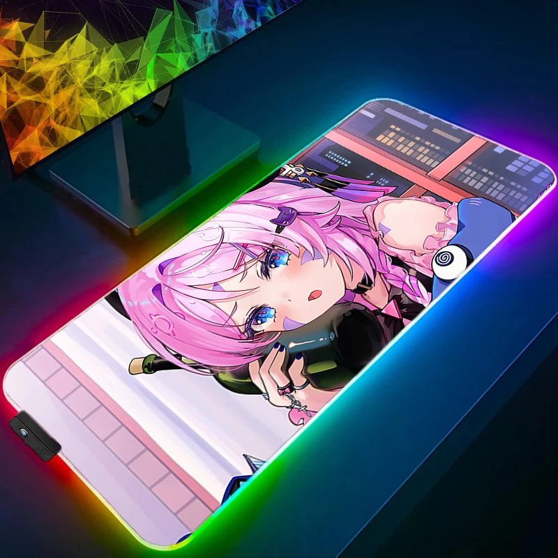 

Коврик для мыши Gamer LED Компьютер Genshin Impact Citlali Настольный коврик Kawaii Современный настольный коврик для клавиатуры RGB Ковер для ноутбука Игровой коврик для мыши