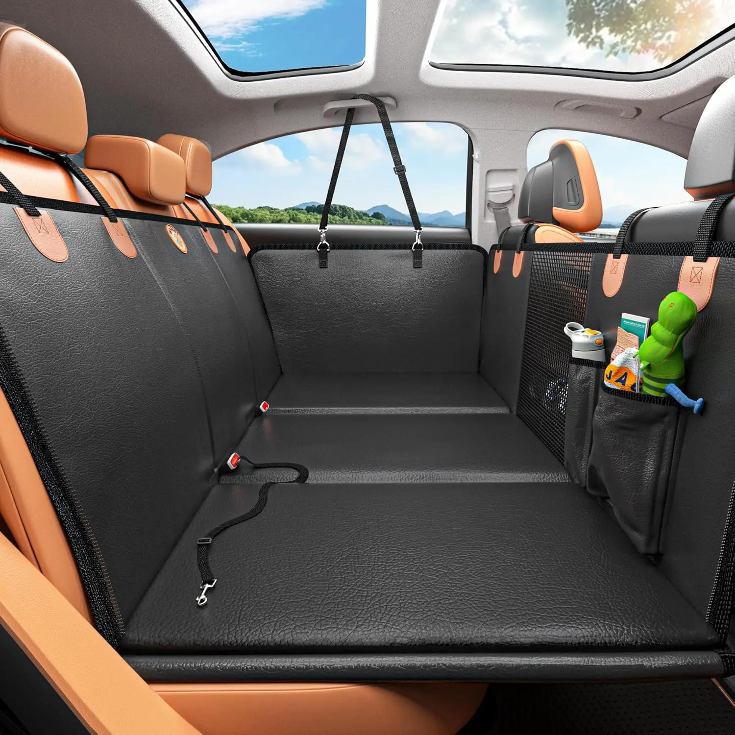 

Back Seat Extender for Dogs, Waterproof Dog Car Seat Cover for Back Seat with Hard Bottom, 2025 Upgraded Material