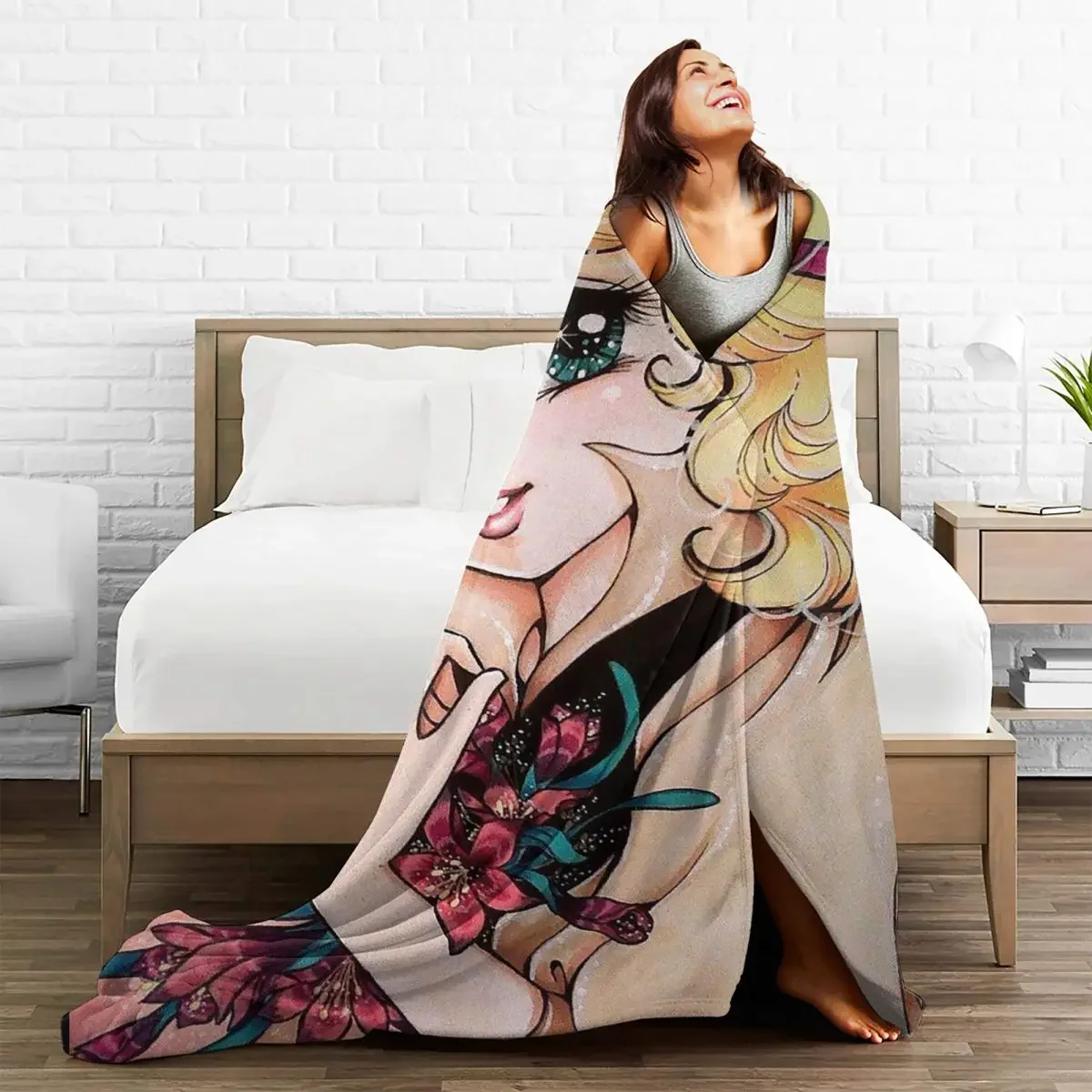 Candy Candy Blanket Coral Fleece Plush Printed Japanese Anime Manga Lightweight Throw Blanket for Bedding Office Bedding Throws