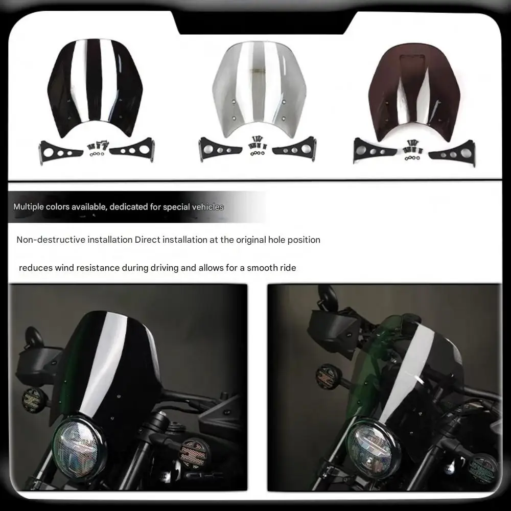 For CFMOTO 450clc modified parts windshield front mirror retro small wind deflector heightened decorative deflector accessories