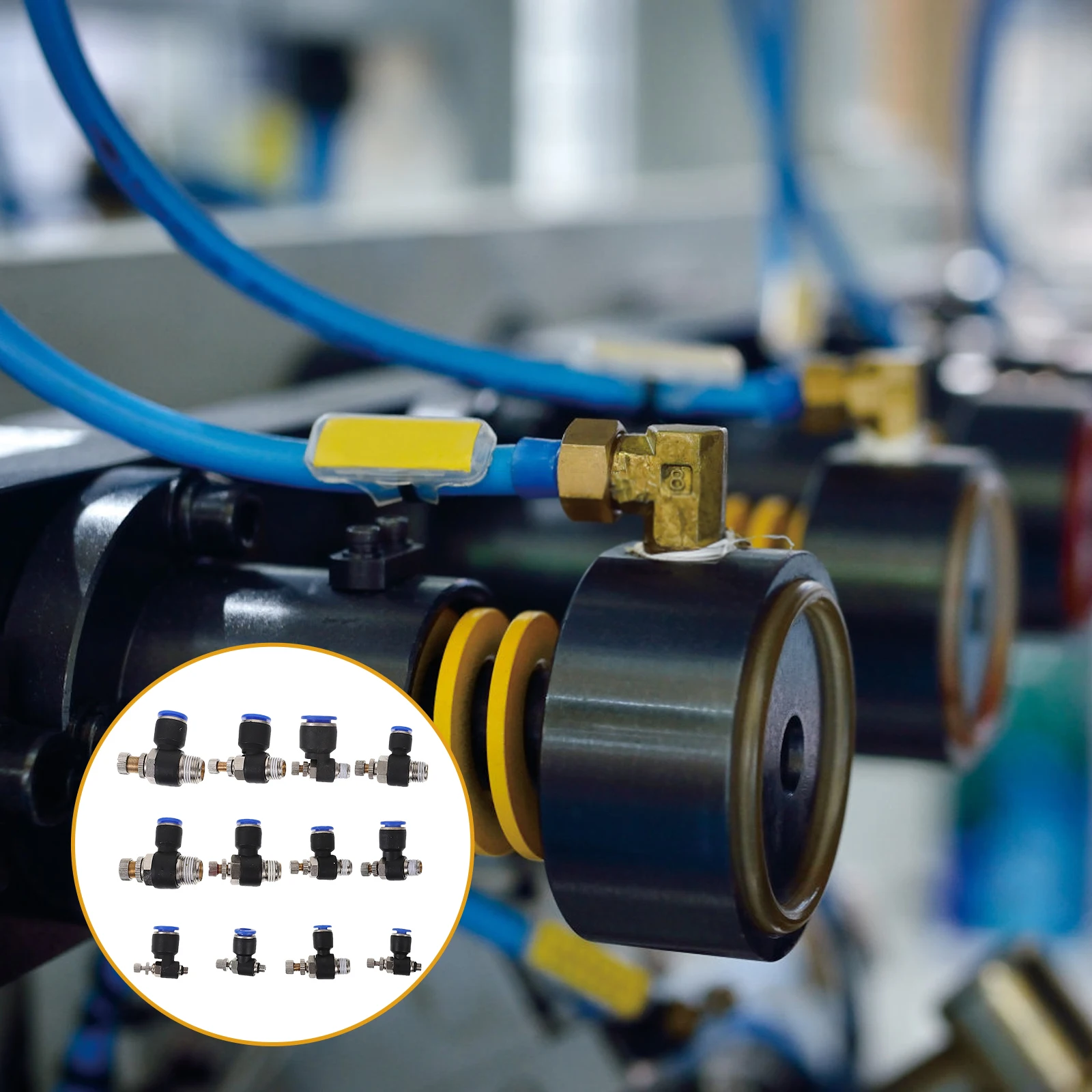 

12 шт. муфты для воздушных шлангов, быстрые соединители, прочный АБС-пластик, медь для пневматических инструментов, соединитель трубки