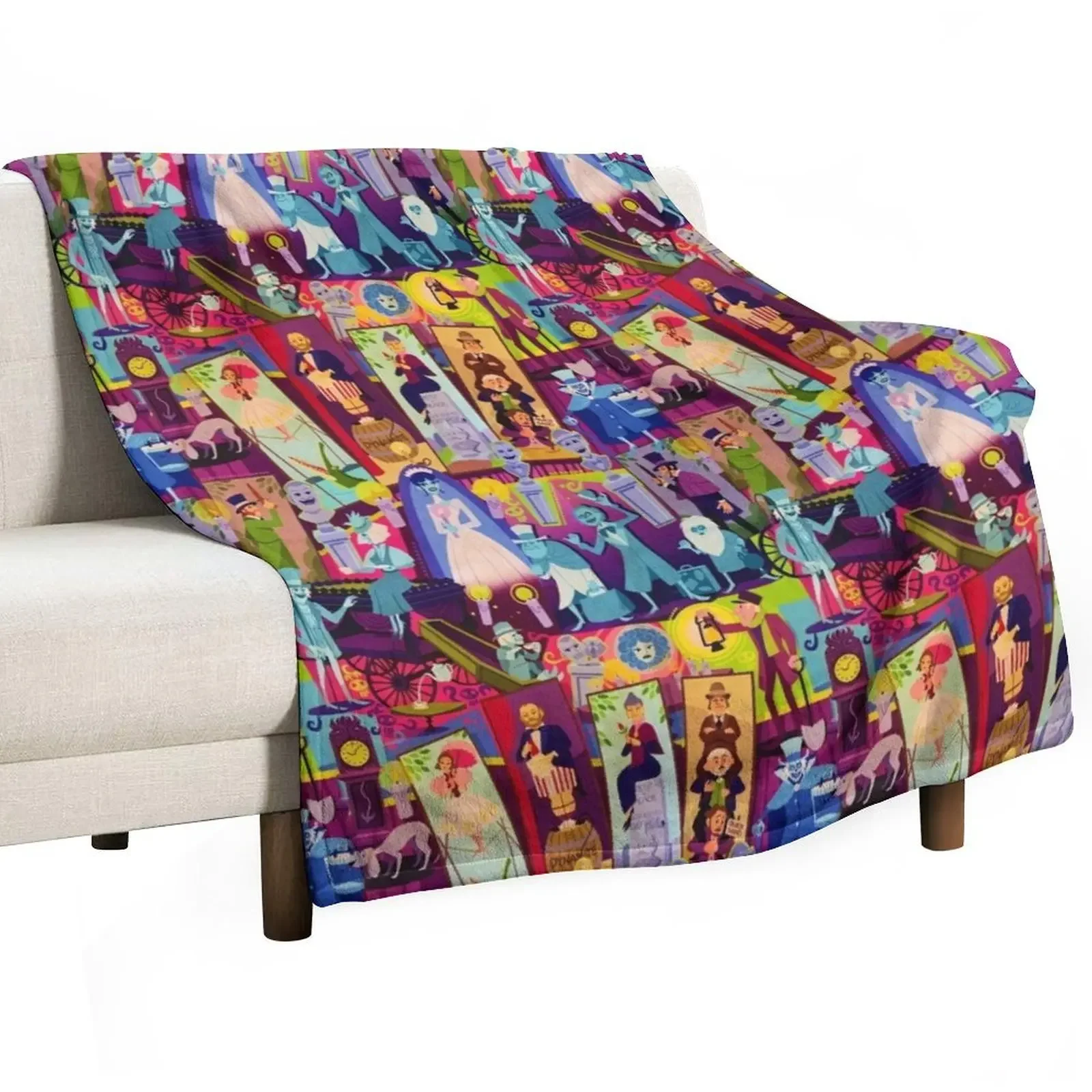 

Retro Mansion Collage Throw Blanket Luxury Brand for winter Picnic Quilt Blankets