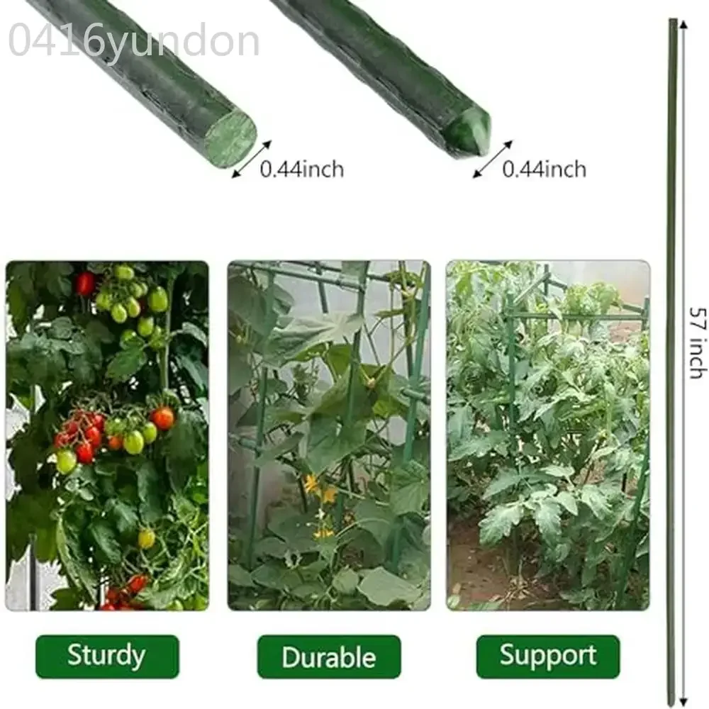 Estacas de aço para plantas de jardim, 57 unidades, bastão de suporte, 25 pacotes, estacas de tomate para escalada, plantas em vasos, design antiderrapante, fácil de usar, largo