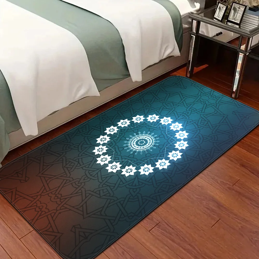 

Islamic Patterns Floor Mat Non-Slip Laundry Room Mat Laundry Decor Balcony Child Living Room Bedside Mats