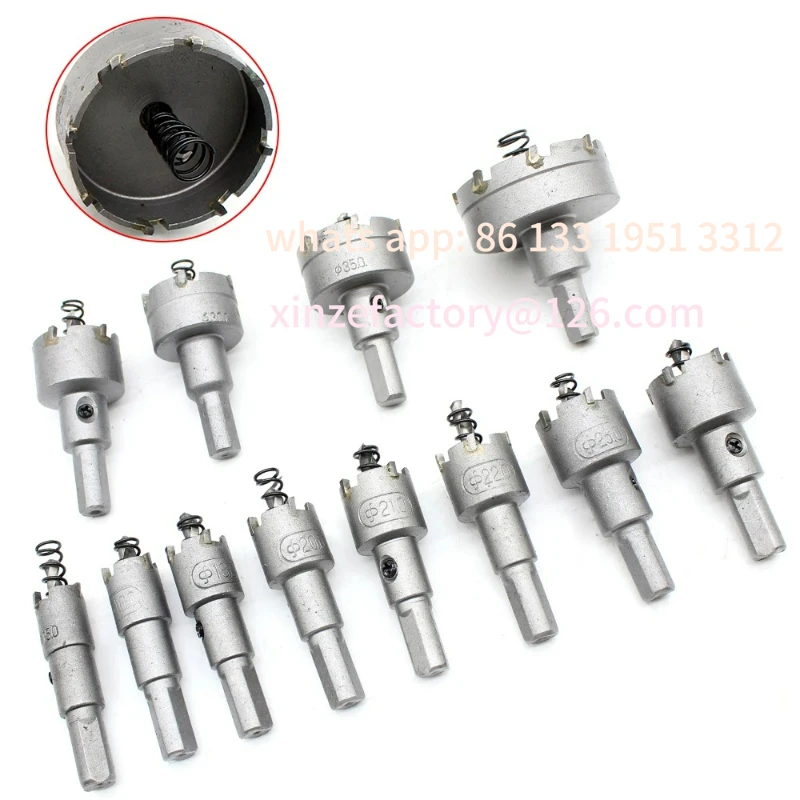 Set da 12 punte da trapano per sega a tazza in carburo HSS personalizzabili, taglierina circolare, punta da 15 mm-50 mm, punte elicoidali in metallo