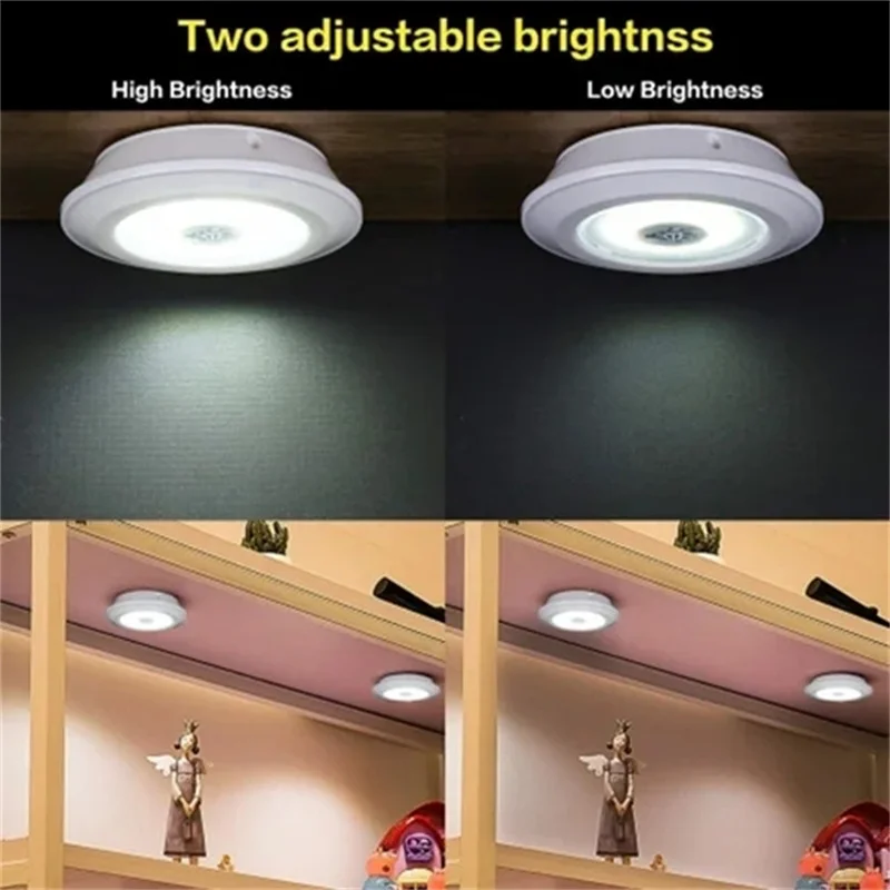 3W Dimmable LED Cob Under Cabinet Light LED Wireless Remote Control Dimmable Wardrobe Night Lamp Home Bedroom Kitchen Nightlight