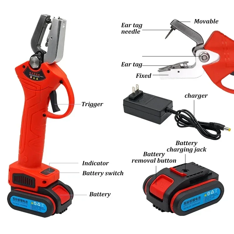 Automatic Rebound Animal Ear Tag Pliers Livestock Ear Tagger Electric Ear Tag Applicator for Cattle Sheep