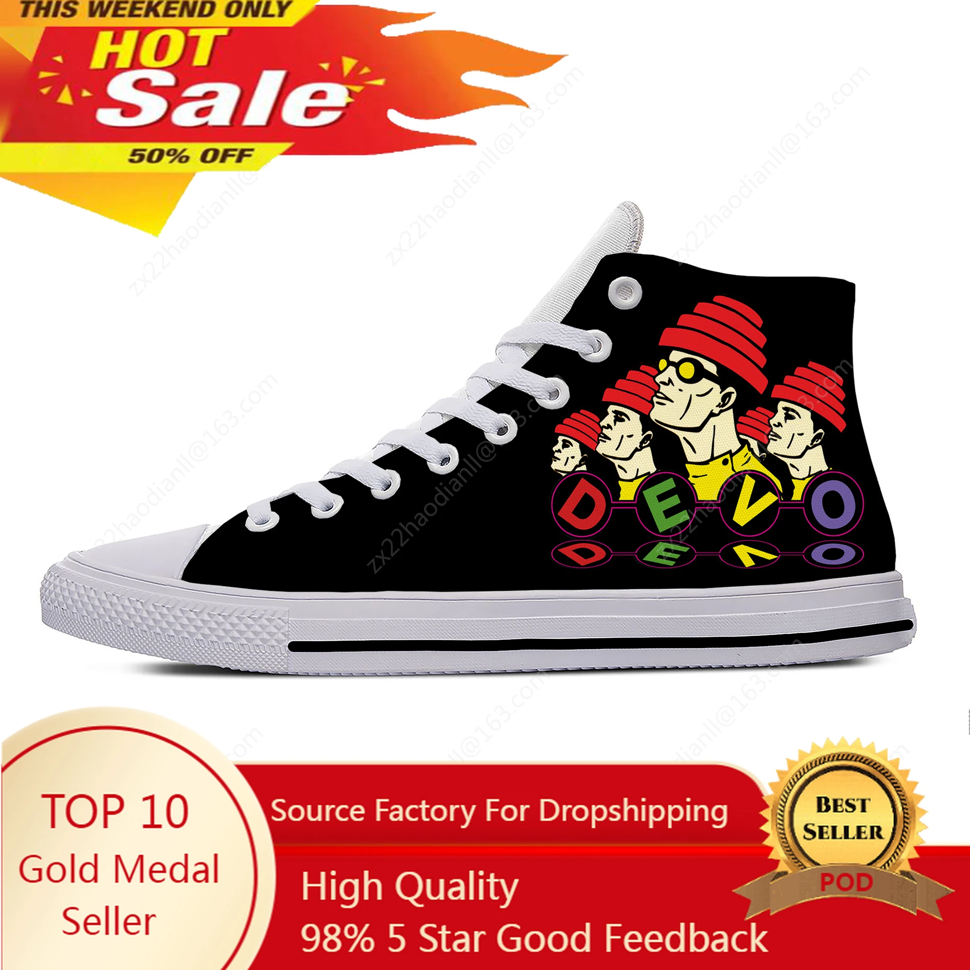 

Devo Whip It Rock Band High Top Sneakers Mens Womens Teenager Casual Shoes Canvas Running Shoes 3D Printed Lightweight shoe