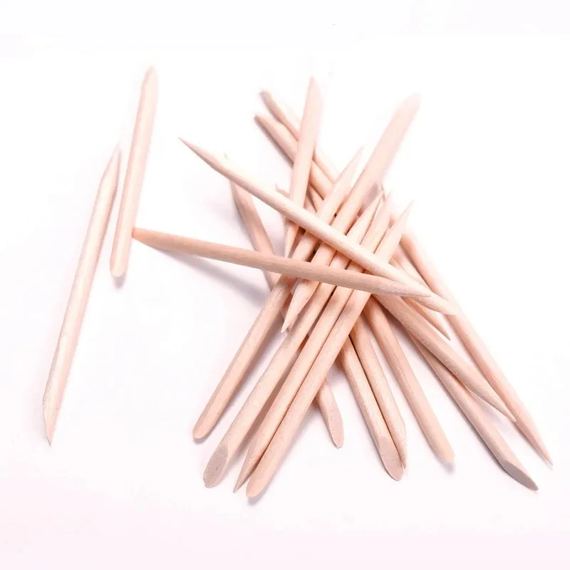 Dead Skin Pusher Hair Picker Wood Nail Peeler Stick Nail Care Double Nail Art Pusher UV gel Spot Drill Tool