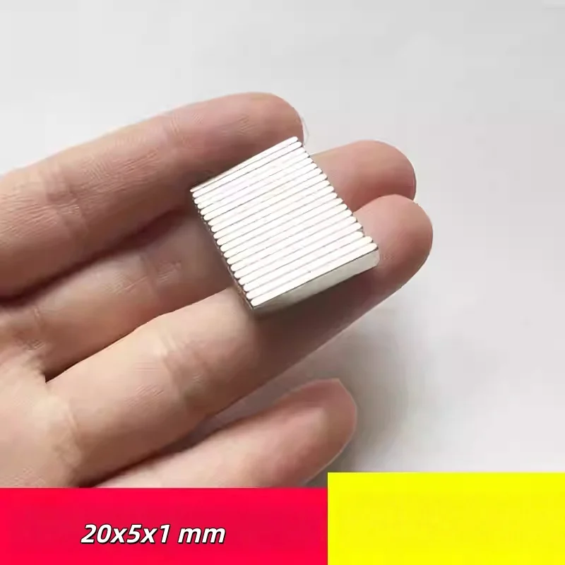 20x5x1 mm Cuboid Block Magnet 20*5*1mm Strong Powerful Magnets 20mmx5mmx1mm For Home Refrigerators, Offices DIY 20*5*1