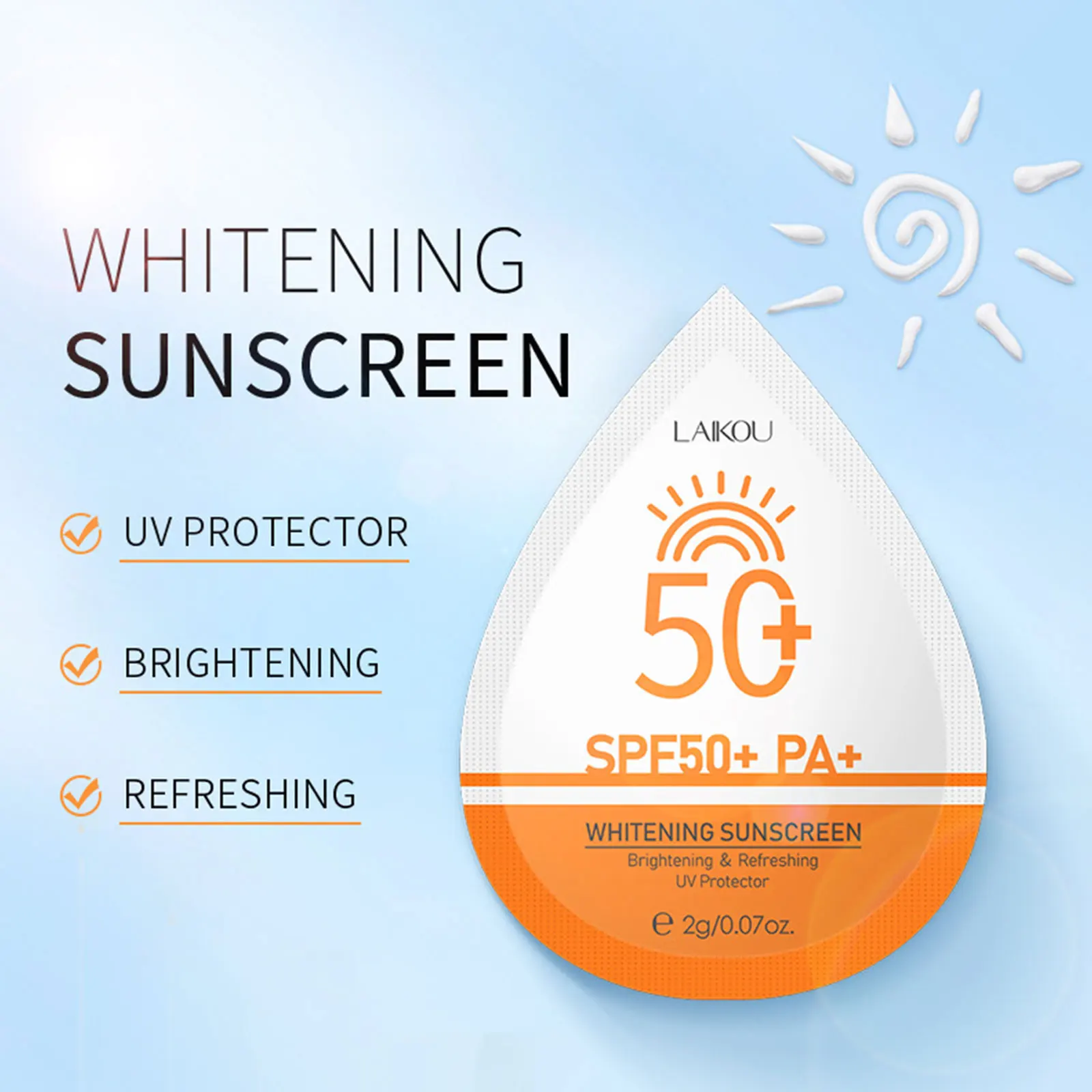 Hot Sale Skin Whiten Cream Repair Facial Best Sunscreen Spf 50 Face For Black Oily Skin Two In One Lightening Sunblock Products