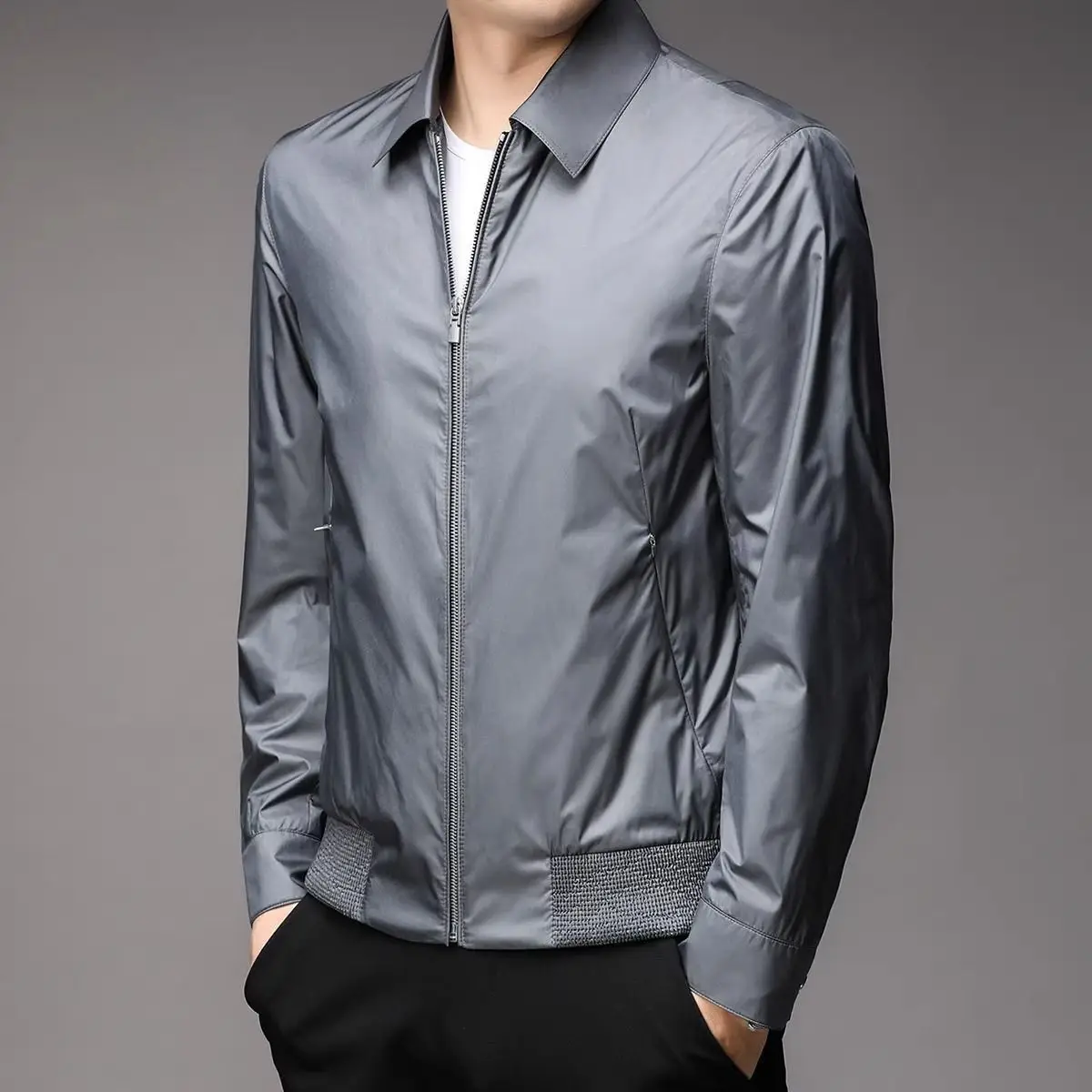 Smart Casual Simplicity Autumn Coats New Men\'s Turn-down Collar Solid Zipper Pockets Trend Versatile Loose Long Sleeve Jackets