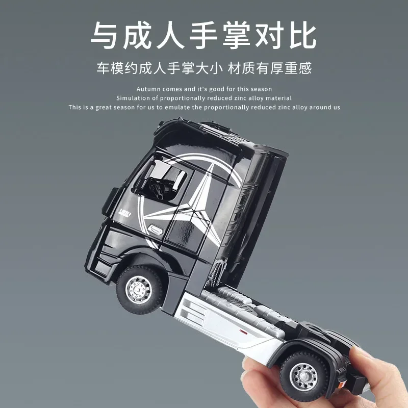 1:36 Mercedes-Benz ACIROS truck High Simulation Diecast Metal Alloy Model car Sound Pull Back Collection Kids Toy Gifts