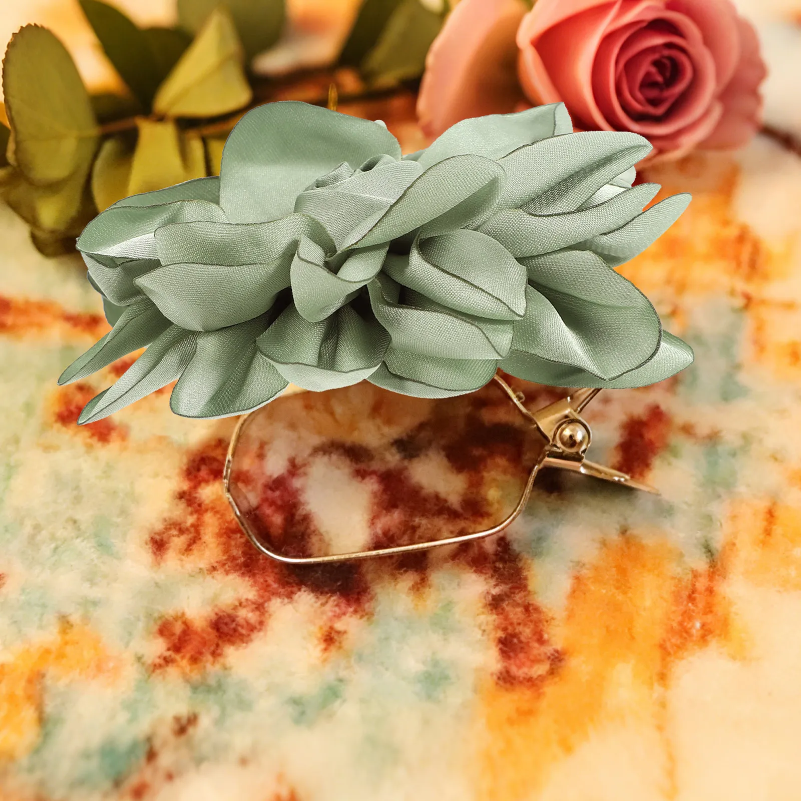 Peony Curtain Tieback Flower Buckle Elegant Chinese Style Curtain Decor Magnetic Drapery Holder Clamp for Living Room Bedroom