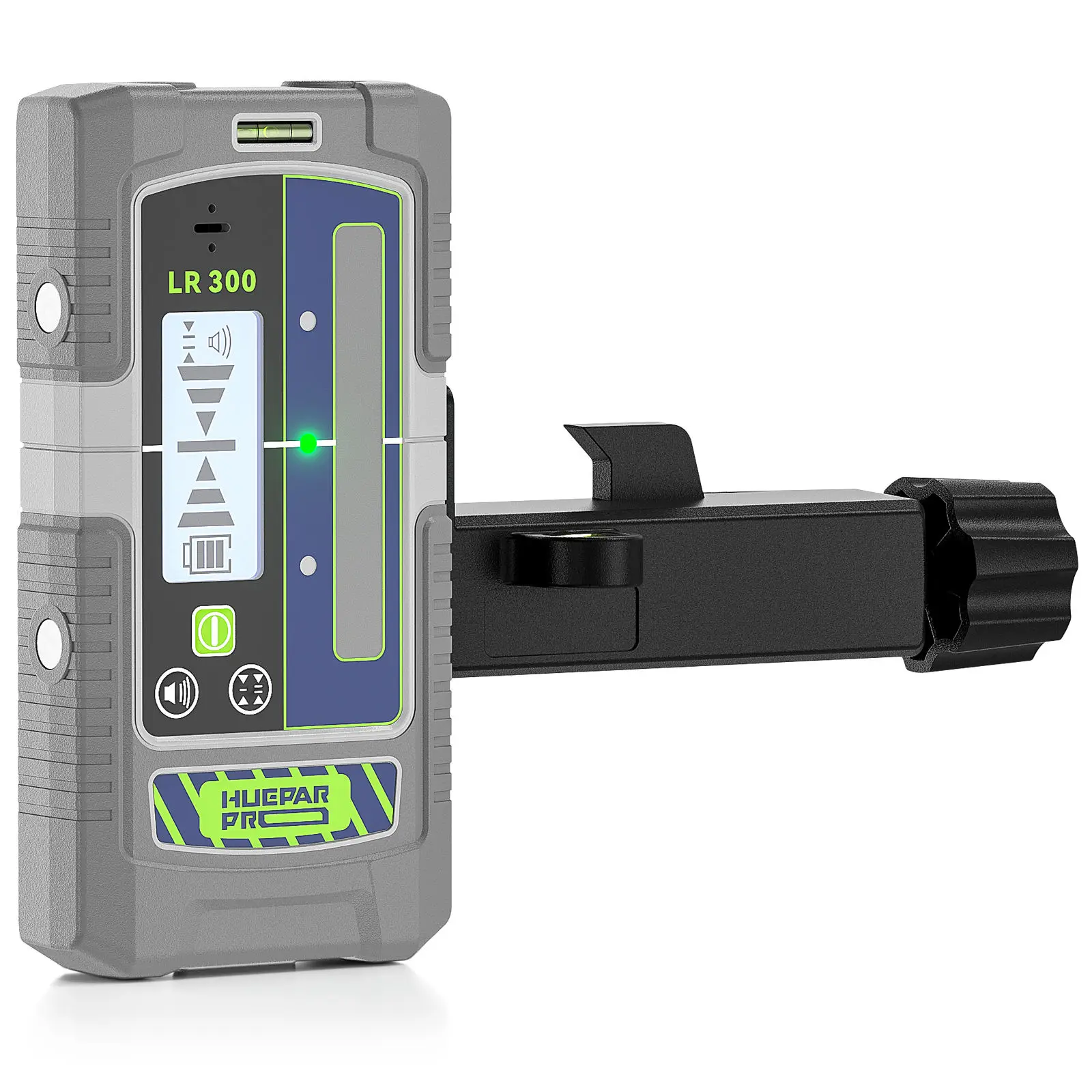 2026 Huepar LR300 Laser Level Receiver Detector for Red and Green Beam Long-Range Detection Precision Mode 3-Level Volume