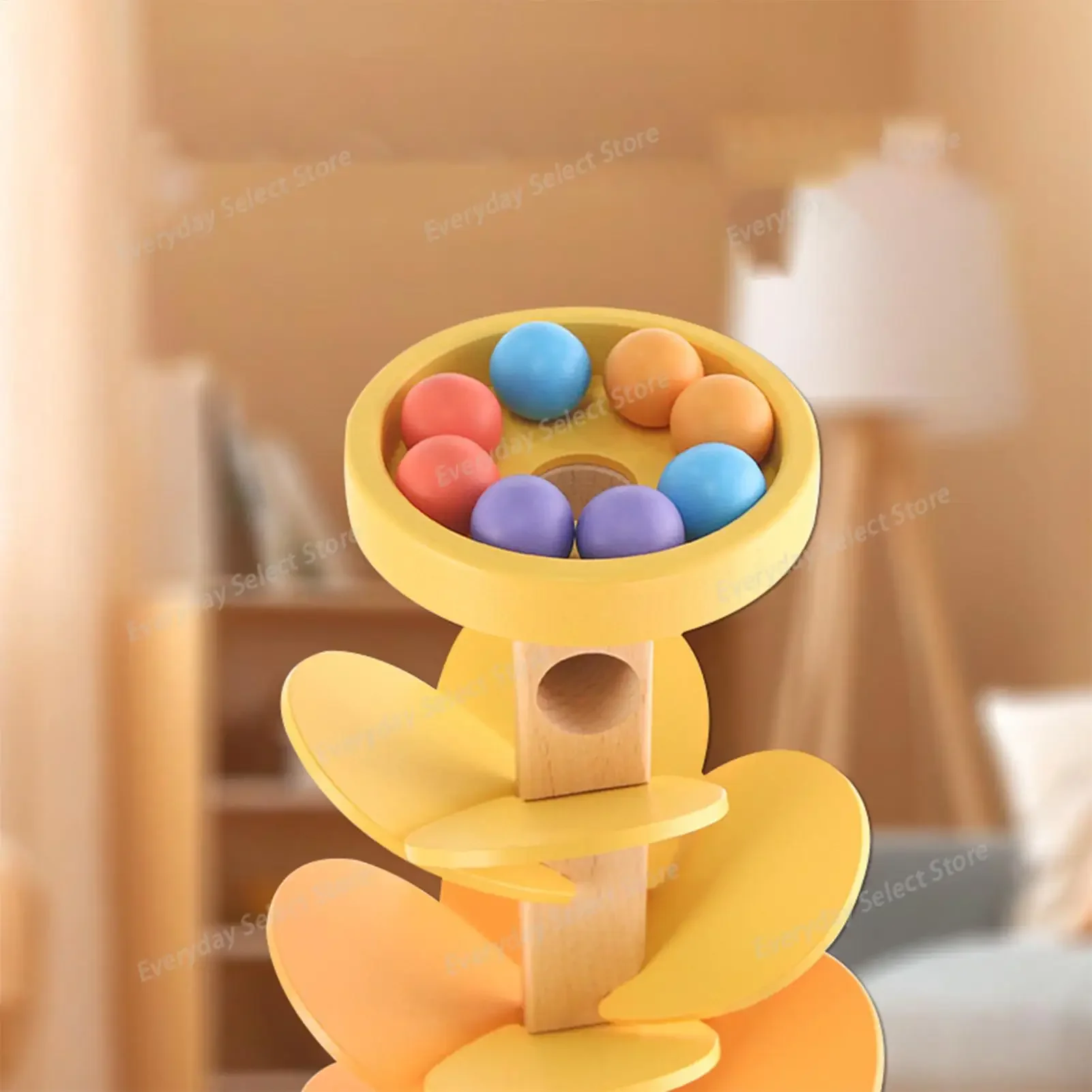 Wooden Rainbow Marble Run Tree Toy, Race‑Track Building Blocks Set, Educational Plaything for Kids Birthday Presents