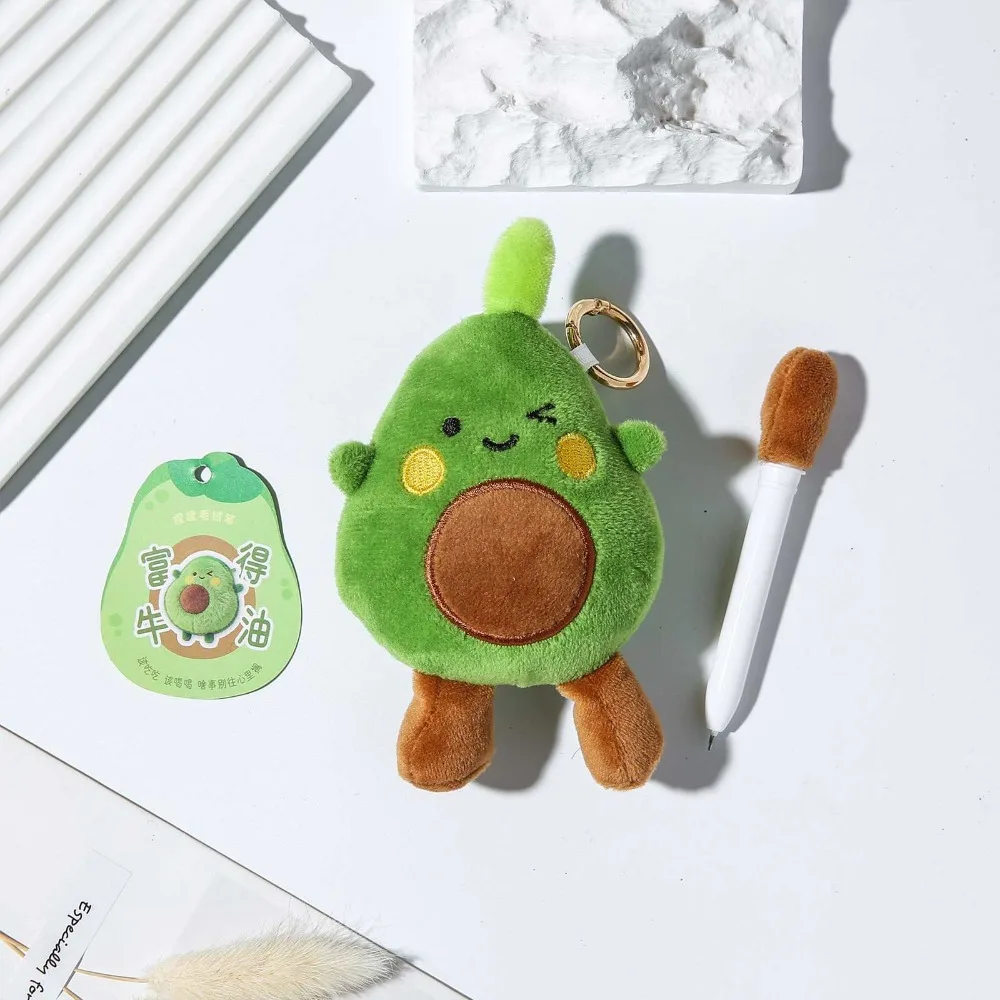 

Cute Fruit Vegetable Keychain Pen Stress Relief Key Ring Squeeze Pen Pendant Ballpoint Pen School Office